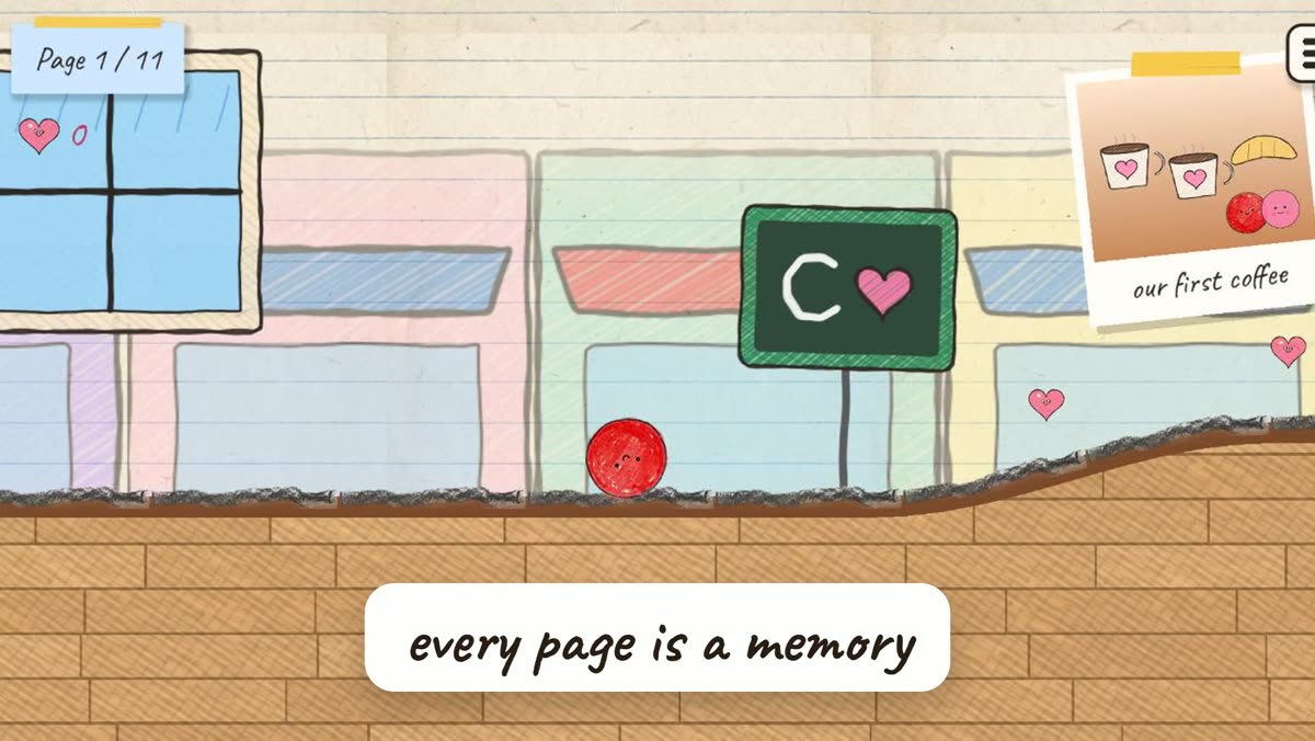 Notebook of Us demo: the first page of Emma and Jake's notebook